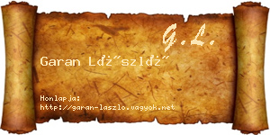 Garan László névjegykártya